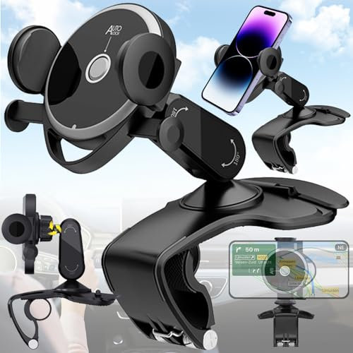 SUpoetry Soporte para Teléfono Móvil para Coche, Soporte para Smartphone con Rotación de 360° para Coche, Soporte para Teléfono Móvil para el Salpicadero, para Varios Smartphones (Negro)