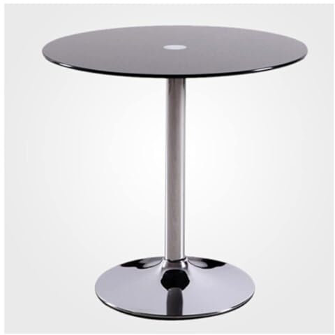Tavolo rotondo con piedistallo in vetro tavolo da cucina in vetro tavolo da pranzo 60/70/80 cm moderno circolare 2-4 posti tavolo da bistrot base cromata (colore: nero, dimensioni: 60 cm)