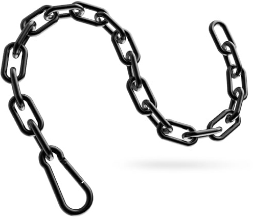 Gate Chain Lock, 23.6 Inch 304 Stainless Steel Chain Fence Gate Latch with Carabiner, Outdoor Hardware Lock Chain for Yards, Pet Cages, Horse Goat Dog Stall Barn and Fence Gates (Black Dia 5mm-1Pc) | Outdoor Hardware Lock Chain with Carabiner for Yards, Pet Cages, Horse Goat Dog Stall Barn and Fence Gates