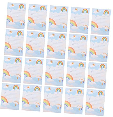 Lurrose 20stücke Shower Einladungskarten Im Regenbogen-design Festliche Grußkarten Für Geburtstagsfeiern Kinderfeste Und Für Dankesbotschaften Und