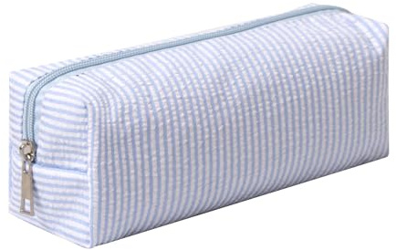 OZAOZ Cute Pencil Case Capacity Pencil Pouch Aesthetic Pen Bag Office Stationery Organizer Simple Sturdy Multifunctional Cosmetic Pouch (Light blue)