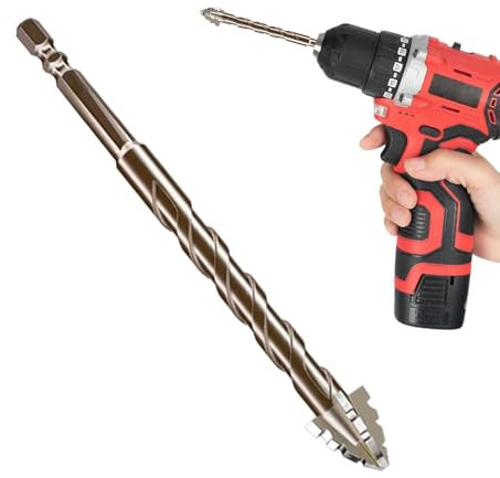 Vierschneidiger gezahnter Exzenterbohrer, Betonbohrer,Gezahnter Sechskant-Betonbohrer | Vielschneidiges, gezahntes Bohrmaschinenzubehör für Gusseisen, Fliesen und Beton