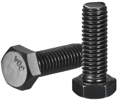 QUARKZMAN 5 Stück 3/8 16 x 1 Sechskantschraube, 304 Edelstahl Vollgewinde Sechskopfschraube, Schwarzoxid Finish, Sechskantschraube für Bauwesen, Maschinenbau, Schwarz