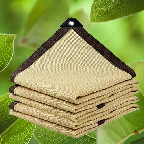 KSQP Telo Ombreggiante Rettangolare 3x4 Telo Ombreggiante Rete OscuranteTenda Vela Ombreggiante 3x3 Protezione UV 90-95% Permeabile Traspirante Raffreddamento Reti Giardino,beige-2x4m