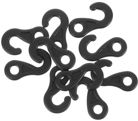 HORIALENCE 100 Ganci a Forma di Punto di Domanda in Plastica Pom, Fibbie per Corde Elastiche Antivento, Connettori per Ripari e Tettoie da Esterno, per Campeggio e attività Outdoor