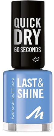 MANHATTAN Last & Shine schnelltrocknender Nail Polish, veganer & tierversuchsfreier Nagellack, langanhaltend, ultraglänzendes Finish, 8ml, Fb. 950 Feelin Fly