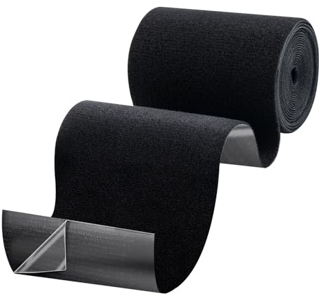 WinHoliLux Gewebe-Reparaturband, Wasserdichtes Flicken Selbstklebend stoff 10x300cm, Leinwand selbstklebender für Markise,Segeltuch,Sofa Möbel Risse oder Löcher in Stoff, Reißfest schwarz