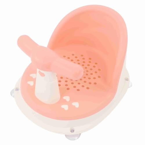 Fockety Seggiolino da Bagno per Bambini, Seggiolino da Bagno per Neonati Sicuro e Antiscilolo Con Schienale, Pieghevele per Vasca da, Sedia da Doccia per Bambini, Neonati (PINK)