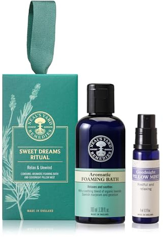 Neal's Yard Remedies Sweet Dreams Ritual Gift Set, Pillow Mist & Foaming Bath Wash With Essential Oils, Vegan & Cruelty-Free, Set of 2