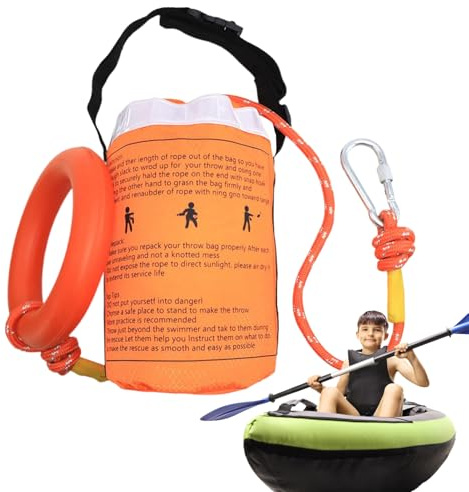 Sacos de Rescate de Agua – Saco de Tiro con Cuerda Reflectante de tamaño estándar, Equipo de Seguridad | Rafting en, Kayak, Emergencia, al Aire Libre, Equipo de Salvamento, 30