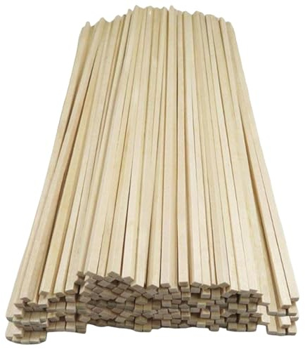 Holzdübel, 50 Stück, 30, 5 cm lang, glatt geschliffene quadratische Holzdübel, multifunktionale Bastelteile für Modellbau, Heimdekoration und Bastelarbeiten für Kinder