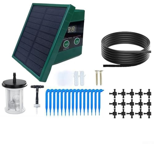 Système d'irrigation goutte à goutte solaire avec fonction minuterie pour un approvisionnement en eau stable dans les jardins extérieurs et les conteneurs de plantes