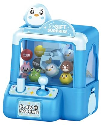 Luwecf Mini Machine à Jouets Attrapeuse Jouet Distributeur de Prix Jeu de Prise de Peluches Jouet D'Arcade Électronique Design Animal Charmant Utilisable à L, Manchot