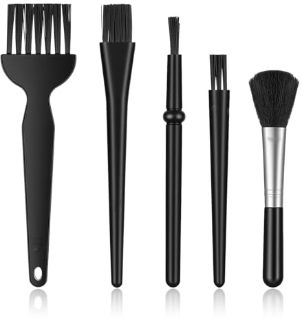 XLIUAX 5 spazzole antistatiche ESD, set di pulizia per PC, in nylon, per tastiera, per tastiera, scheda madre, PC, set di spazzole per la pulizia del computer portatile