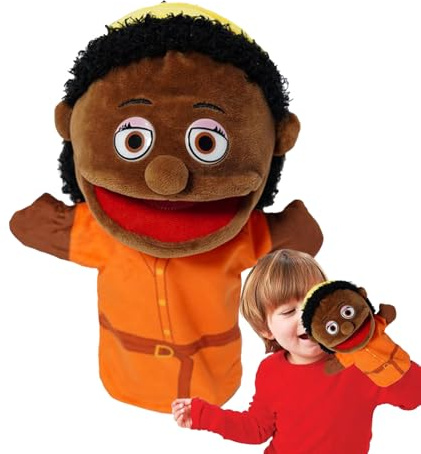 Giocattolo Di Marionette A Mano - Marionette Di Peluche Della Famiglia Black People, Bambola Morbida Con Personaggio A Bocca Larga | Marionetta Interattiva Con Nonni, Mamma, Papà, Educati