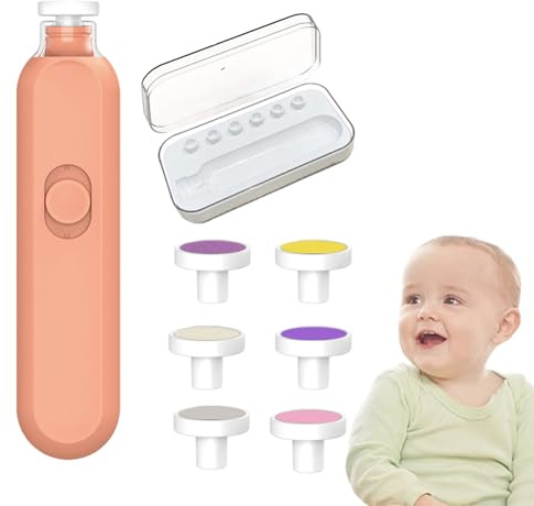 Limette Unghie Elettrica Automatica | Sicuro con Luce LED e Funzionamento Silenzioso | Lima Elettrica per Unghie di Bambini con 6 Testine Abrasive,Per Camera da Soggiorno Asilo e Viaggi