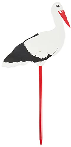 Bieco XXL Storch Geburt für Draussen aus Holz | 100 cm Groß | Willkommen Baby Geburtsgeschenk | Junge oder Mädchen | Gartenstecker | Kindsbaum | Storchaufsteller