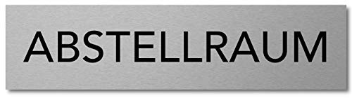 Interluxe Türschild Abstellraum 200x50x3mm, Schild aus Aluminium, selbstklebend und wiederablösbar, für Wohnung, Haus, Büro, Betrieb oder Firma