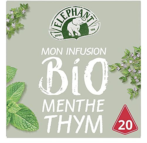 Elephant Organic Thyme Tea Mint 26g (Pack of 4)