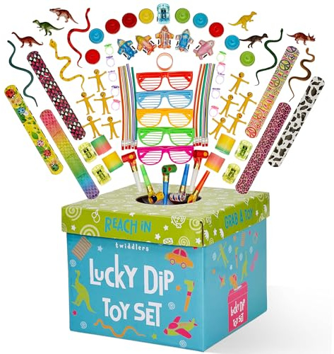 THE TWIDDLERS 100-teilige Spielzeugkiste Mitgebsel Spielzeug Box für Kindergeburtstag - Tombola Losbox Spielpreise Gewinne Party Give Aways