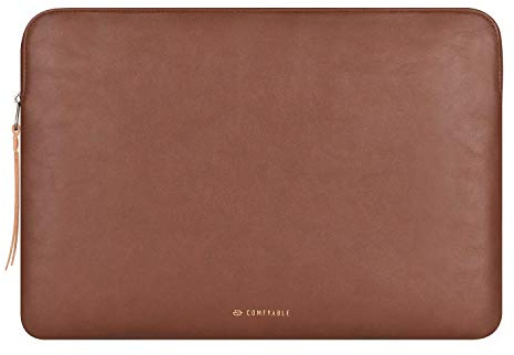 Comfyable laptopfodral kompatibelt med MacBook Pro 16 M5 Pro/Max A3428 A3429 M4 M3 M2 M1 2026-2019 och MacBook Air 15 lös passform, PU sleeve vattenavvisande, Brun
