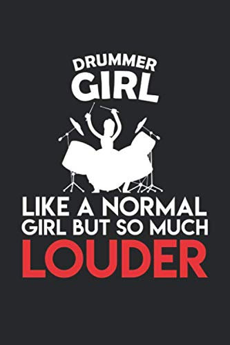 Notenheft: Das Notenbuch für alle Schlagzeuger ♦ über 100 blanko Seiten im 6x9 Format zum niederschreiben deiner besten Songs und Lieder ♦ Motiv: Drummer girl 5