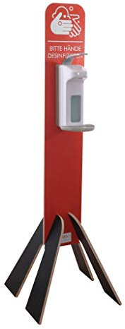 GERSO Hygienestation aus Holz für Kunden und Mitarbeiter - Mobile Handdesinfektion mit Seifenspender