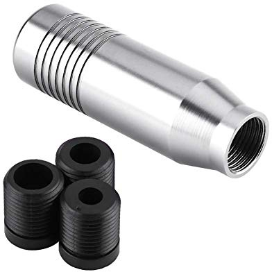 Universeller Schaltknauf aus Aluminiumlegierung für Handschalthebel EVGATSAUTO (Silber)