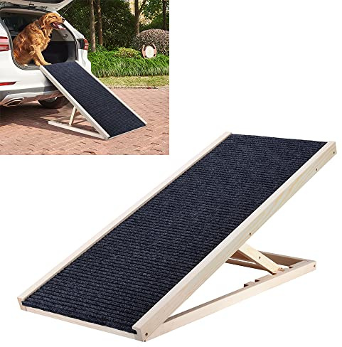 EFAN Rampa per animali domestici, scala per cani, regolabile in altezza con tappeto antiscivolo, rampa di sicurezza per cani, pieghevole per animali domestici, fino a 150 kg (L100 x L40 cm,