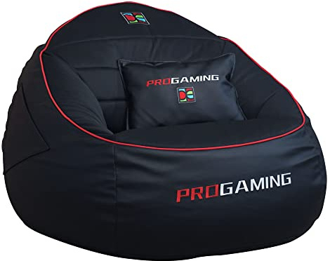DECORESTOR Puff Gamer Gigante con Relleno Incluido - Bean Bag XXL Rojo
