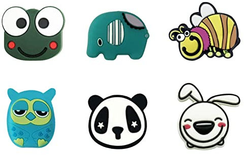 Fozkiery Tennis Racket Vibration Dampeners, Tennis Racket Shock Absorber, Colorful Tennis Accessories (6 pcs Cute Animal Pattern)