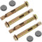 PrimeMatik - Pack de 4 Tacos metálicos de expansión con Tornillo 12x85mm con tapón Gris