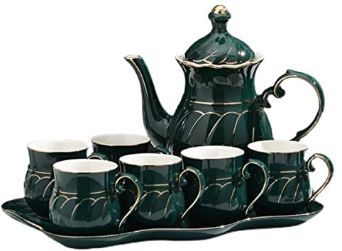 Servizio te Set da te Servizio da Tè Set Da Tè In Ceramica Europea Da 8 Pezzi Set Di Tazze Da Caffè Tazza Da Tè Con Rifiniture In Oro Lussuoso Creativo Con Vassoio Set Di Tazze Da Tè Per La Casa Set d