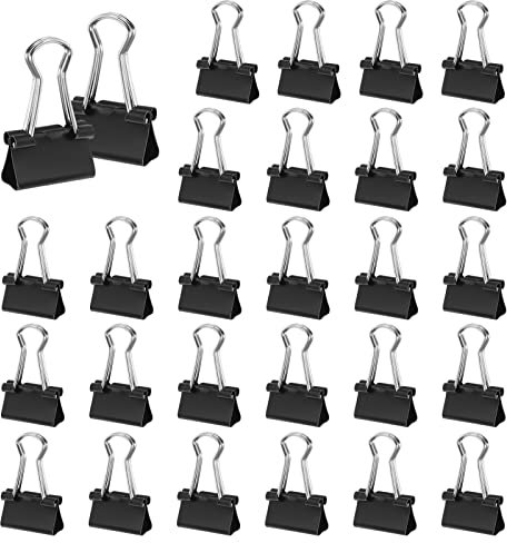 Heyu-Lotus 110 Stück Foldback Klammern 15 mm Klein Papierklammern Büroklammern Metallklammern Binder Clips Vielzweckklammern für Schule, Heim Bürobedarf