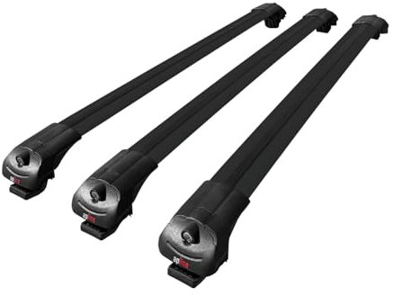 MDAK Compatible with Dacia Duster 2 (HM) 2018-2024 ACE-1 Car Roof Rack Cross Bar Black Aluminium 3 Bars