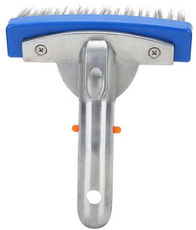 AYNEFY Poolreinigungsbürste aus Edelstahl (14 cm) – Robuste Schwimmbadbürste für Boden & Wand, geeignet für Pool, und Teich, mit ergonomischem Griff