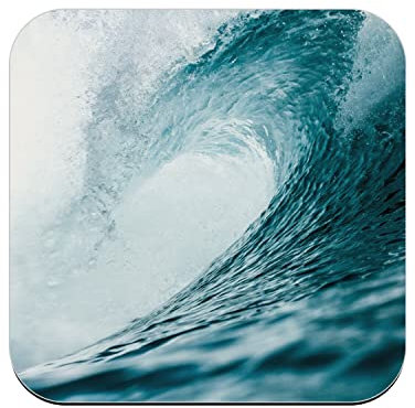 Untersetzer aus Kork – Welle Meer Ocean Wasser Foto Marine Tauchen Surf Bali – 6 Stück (95 x 95 mm)