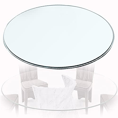 KADEUX 480mm-1000mm Runde Tischplatte, Transparent Glasplatte Esstisch Glasscheibe, Tisch Glasplatte Ersatzteil Bruchsicher Glas (Size : 50cm/20in)