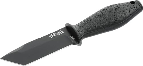 Walther Taschenmesser P22 TSK, 440C Stahl, feststehendes Messer ideal für Alltag und Outdoor Aktivitäten, Tanto Strap Knife, inkl. Kydexscheide
