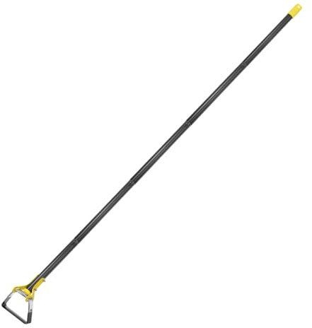 HARFINGTON Hula - Zappa da giardino, 38-200 cm, con anello regolabile, con manico lungo, per erbacce da giardino, colore nero e giallo