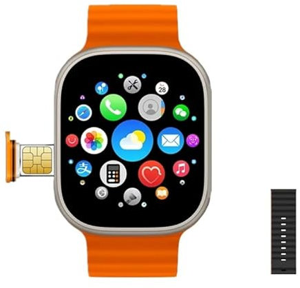 HW ULTRA 2 CALL - Reloj inteligente AMOLED GPS 4G SIM, cámara dual, NFC, impermeable, monitor de salud, Android, para hombres y mujeres, 2024 (negro océano)