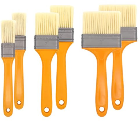 Lot de 6 pinceaux à lasure 23/45/75 mm pour travaux de rénovation avec peintures et Vernis - Pouvoir Couvrant Uniforme - Poils naturels