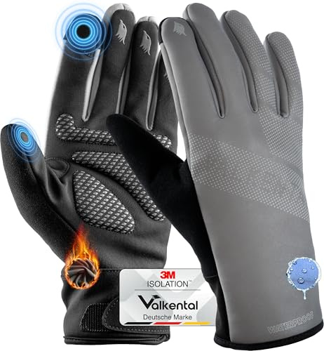 Valkental wasserdichte Fahrradhandschuhe GloRider, Unisex | Wasserdicht mit 3M Isolation, gepolstert & griffig, als Winter- & Übergangshandschuh, mit Touchscreen-Funktion