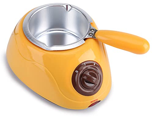 Schokoladenschmelzer, Schokoladen Schmelzmaschine Mini, mit einstellbarer Temperatur, für Heim-Küche, Aluminium, DIY Formen Set (YELLOW)