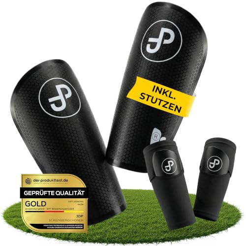 JDP Performance Schienbeinschoner, besonders robuster Fußball Schienbeinschoner, Rutschfester Schienbeinschützer mit Strumpf, Fußballschoner Herren/Frauen/Kinder, Schienbein Schoner Größe S