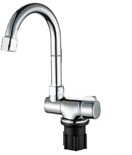 Schlanker faltbarer Wasserhahn mit verstellbaren Funktionen, geeignet für Wohnwagen,Klappbarer Caravan-Mobilheim Heiß-Kalt Mischwasserhahn