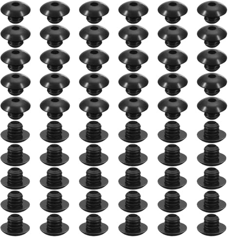 sourcing map 150pcs Pegboard Hook Locks, Pegs Board Plugs Shelf Hook Stopper Clips Fits 1/4 Inch Pegboard Hooks for Stopping Hooks from Falling Off(Black)