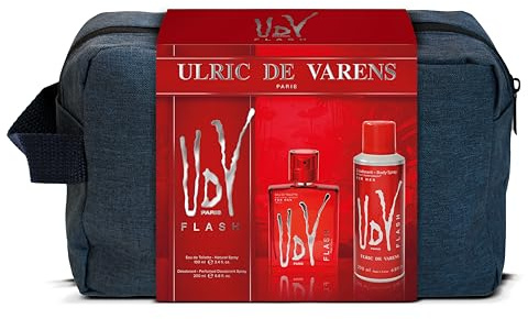 ULRIC DE VARENS - Trousse UDV Flash - Eau de Toilette Homme 100 ml + Déodorant 200 ml - Fougère Orientale Marine - Made in France
