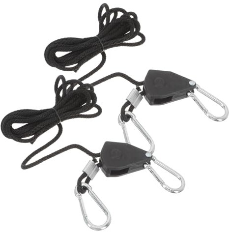 KONTONTY Corde De Suspension Pour Lampes De Plantes 2pcs Système De Levage Réglable Avec Roues étalliques Et Fixations En Longueur De Pour Éclairage LED