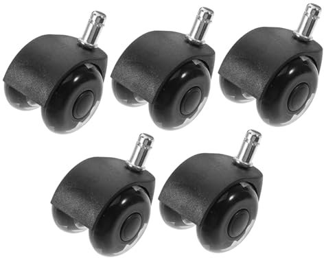 COOPHYA 5pezzi Rotelle Per Sedie Da Tappetini Per Sedie Da in Ruote Per Mobili Protezione Pavimento Compatibili Funzionamento Silenzioso Costruzione Robusta